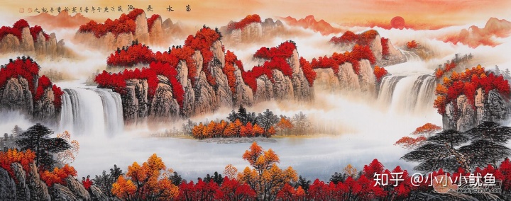 鸿运当头山水画，家居装饰中一直备受青睐的山水画艺术品