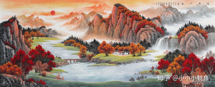 鸿运当头山水画，家居装饰中一直备受青睐的山水画艺术品