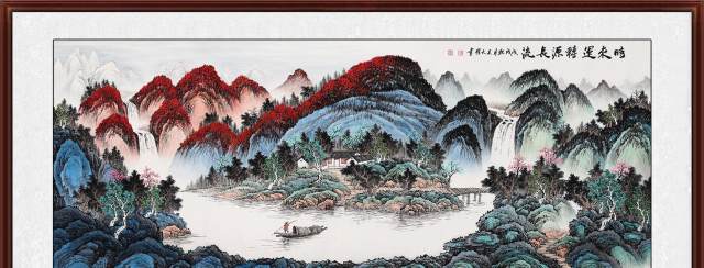 客厅挂什么画风水好？首推鸿运当头山水画风水画