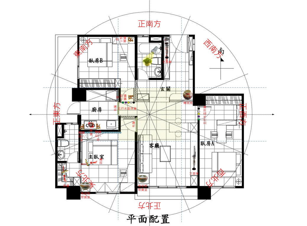 天启设计师团队上门量房出的cad平面尺寸图