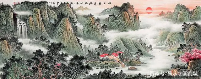 现代客厅软装：装饰画的魅力与选择，山水画成经典之选